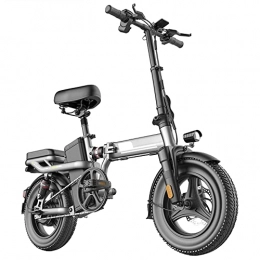 TGHY Electric Bike TGHY Folding Electric Bike 30km / h 40KM Range Pedal Assist 14-Inch City Commuter E-Bike 400W Brushless Motor 48V 15Ah Removable Lithium Battery LCD Screen with USB Output, Silver