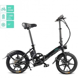 Thumby Electric Bike Thumby Folding Electric Bike, 16 Inch Collapsible Electric Commuter Bike Ebike with 36V 7.8Ah Lithium Battery, Black jianyu (Color : Black)