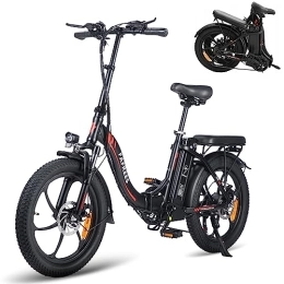 TIGUOWISH Bike TIGUOWISH 20" Electric Bike Folding Bikes for Adults, Fafrees F20 36V 16Ah Removable Battery Ebike 100-130 Mileage Pedal Assist, LCD Display, Shimano 7 Speed 3 Riding Modes Black