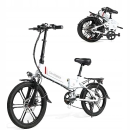 TIGUOWISH Electric Bike TIGUOWISH Electric Bike 20 inch Folding Bikes for Adults, 48V 10.4AH Removable Battery, Max Range up to 40-80km Foldable Ebike City EBike Off-Road Mountain Bike LCD Display White