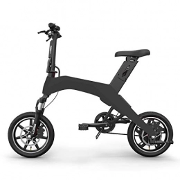 TIKENBST Electric Bike TIKENBST Folding Electric BicycleSmall Portable Electric Bicycle Aluminum Alloy Body 14 TireLithium Battery Boosts Electric Bicycle General For Adults And Children, Black