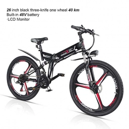 TIKENBST Folding Electric Mountain Bike Electric Bike 48V Lithium Battery Hidden Electric Car 26 Inch Tire Disc Brake And Full Suspension Fork,D