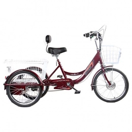 MAYIMY Bike Tricycle adult three wheel bicycle 20'' electric power assist 3 wheels bikes for parents Lithium battery 250W motor With extra shopping basket Mobility tricycle Exercise Maximum load 200kg