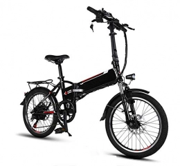 TX Electric Bike TX Folding electric bicycle mini size Aviation aluminum alloy 20 inch 20kg 48V Lithium battery 3 models switch, USB charge input, Black