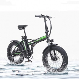 TypeBuilt Electric Bike TypeBuilt Electric Folding Bike Fat Tire 20Inch Electric Bicycle 48V500W Bafang Motor Snow Fat 4.0 Wide Tire 7 Speed Fold Electric Mountain Bike Lithium Battery And Disc Brake, Black