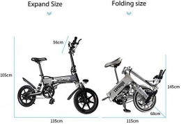 TYZXR Electric Bike TYZXR Outdoor 14 inch Electric Adult Bicycle Folding Grip Performance Impact Resistance is Not Easy to Deform / Cruising Range 20-40 Km / 250W 36V, Bearing 120Kg (265 Lbs)