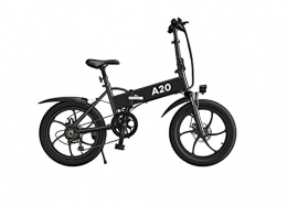 ADO Bike UK Next Working Day ADO Folding Electric Bicycle A20 Shimano 7 Speed Transmission System 350W Power Rate Gear Motor Removable Battery (Black)