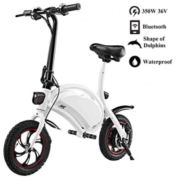 Urcar Electric Bike Urcar Folding Electric Bicycle 350W 36V Waterproof E-Bike with 15 Mile Range, Collapsible Frame, and APP Speed Setting, 12 inch Wheel, Black