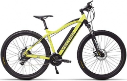 IMBM Bike VECTRO 29 Inch Electric Bicycle, Mountain Bike, Hidden Lithium Battery, 5 Level Pedal Assist, Lockable Suspension Fork (Color : Yellow Standard)
