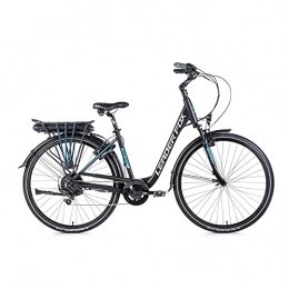Leaderfox Bike Velo electrique-vae city leader fox 28'' park 2020-2021 mixte moteur roue ar bafang 250w 36v batterie 13a noir mat-bleu 7v (18'' - h46cm - taille m - pour adulte de 168cm 178cm)