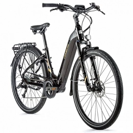Leaderfox Electric Bike Velo electrique-vae vtc leader fox 28'' saga 2021 mixte moteur central bafang m300 36v 250w 80nm batterie 14a noir - or 9v sunrace (18'' - h46cm - taille m - pour adulte de 168cm 178cm)