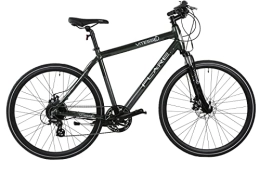 Vitesse Bike Vitesse Flare Hybrid Electric Bike for Adults, 45 Miles Range, 8 Speed Gears with 250w Rear Motor and Front Suspension for a Smooth Comfortable Ride, 21” Frame and 700C Wheels