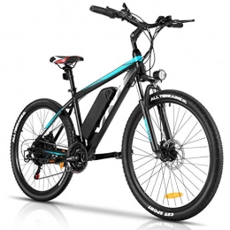 Vivi Electric Bike Vivi 26" Electric Mountain Bike for Adults, Electric Bike with 350W Motor, 10.4Ah Removable Lithium-Ion Battery, E-Bike with 21 Speed Grears (Blue)