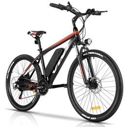 Vivi Electric Bike Vivi 26" Electric Mountain Bike for Adults, Electric Bike with 350W Motor, 10.4Ah Removable Lithium-Ion Battery, E-Bike with 21 Speed Grears (Red)
