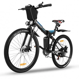 Vivi Electric Bike Vivi 26" Folding Electric Bike for Adults, 21 Speed Electric Mountain Bicycle, with Removable 36V 8Ah Battery, Double Shock Absorption 250W (Black)