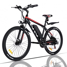 Vivi Electric Bike VIVI Electric Bike, 26 Inch Electric Bikes for Adults Mountain Bike with 350W Motor, 36V / 10.4Ah Removable Battery, 21 Speed Gears, 20MPH Speed (Red)