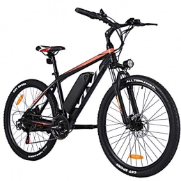 Vivi Electric Bike VIVI Electric Bike for Adult, 26 Inch Men's Mountain Bike 36V 10.4 Ah Removable Li-Ion Battery with Fork Suspension, 21 Speed Gear Ebike Electric Bicycle (Orange H6-Emtb)