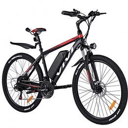 Vivi Electric Bike VIVI Electric Bike for Adult, 26 Inch Men's Mountain Bike 36V 10.4 Ah Removable Li-Ion Battery with Fork Suspension, 21 Speed Gear Ebike Electric Bicycle (Red H6-Emtb)