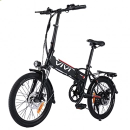 Vivi Electric Bike VIVI Electric Bike for Adults, 20'' E Bike for Men Women / 250W Folding Bike with 36V 8Ah Battery, Professional 7 Speed City Ebike (Black red)