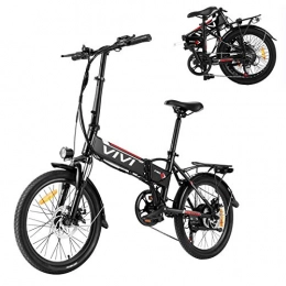Vivi Bike VIVI Electric Bike for Adults, 20'' E Bike for Men Women / 350W Folding Bike with 36V 8Ah Battery, Professional 7 Speed City Ebike (Black)