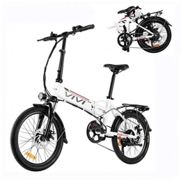 Vivi Electric Bike VIVI Electric Bike for Adults, 20'' E Bike for Men Women / 350W Folding Bike with 36V 8Ah Battery, Professional 7 Speed City Ebike (White)