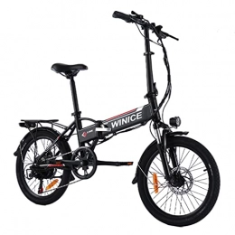 Vivi Bike VIVI F20 Electric Bike, 20-inch Folding E-Bike / Commuting City Ebike, 250W Motor with 36V 8Ah Removable Lithium Battery, Shimano 7 Speed Pedal Assist Bicycle, Max Speed 25km / h