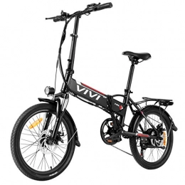 Vivi Bike VIVI Folding Electric Bike, 20'' Electric Bicycle 350W Ebike, Electric Bikes for Adults with Removable 36V 8Ah Lithium-Ion Battery, Shimano 7 Speed Gears, Electric City Commuter Bike (Black)