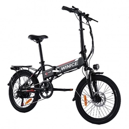 Vivi Bike VIVI Folding Electric Bike 250W, Adult Electric Bikes, 20" Mountain Bike with 8Ah Battery, 7 Speed / Recharge Mileage 25 Mile / 3 Working Mode (20 Inch-Black)