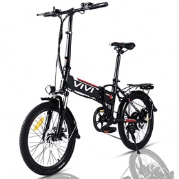 Vivi Bike VIVI Folding Electric Bike Ebike, 20 Inch Electric Bicycle with 36V 8Ah Removable Battery, Ebike with 250W Motor 7 Speed Gears Adult Electric Bicycle (Black)