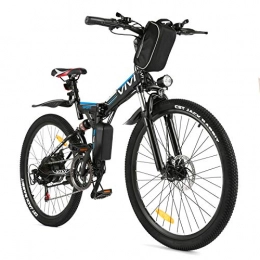 Vivi Electric Bike Vivi Folding Electric Bike Electric Mountain Bicycle 26" Lightweight 350W Ebike, Electric Bike for Adults with Removable 8Ah Lithium Battery, Professional 21 Speed Gears (Black)