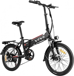 Vivi Bike VIVI Folding Electric Bike for Adults, 26'' Electric Bicycle, 350W E-Bike, Electric Mountain Bike with Removable 8ah Battery, Professional 21 Speed Gears, Full Suspension (20 inch-Black)