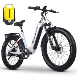 VLFINA Bike VLFINA Pedal Assist Electric bicycle 26 inch Fat Tire，Double shock absorption Electric mountain bike，48V17.5Ah Removable battery，Adult ebike with tailstock