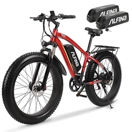 VLFINA Electric Bike VLFINA Two 48V17AH removable batteries, electric mountain bike with 26" fat tyres, hydraulic oil brakes with pedal rear tailstock, EU delivery (With 2 batteries)