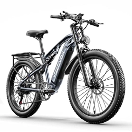 VOZCVOX  VOZCVOX Electric Bikes Electric Mountain Bike for Adults 26IN EBike, 48V15Ah Battery, 3.0IN Fat Tire, Full Suspension, Shimano 7 Speed, Range Up To 60KM