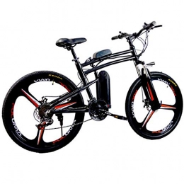 W&TT Electric Bike W&TT Electric Mountain Bike 36V10Ah Adults Folding E-Bike 250W with 5 Speed LCD Instrument Booster and Full Suspension Fork, 21 Speed Double Shock Absorber Bicycles 26Inch, Black
