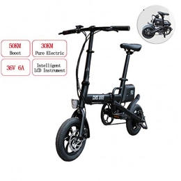 W&TT Electric Bike W&TT Folding Electric Bike 36V 6A 250W Removable lithium battery E-bike with Endurance 30KM and Top Speed 25km / h, 12" Tire Double Disc Brakes Bicycle Commuter Bike, Black