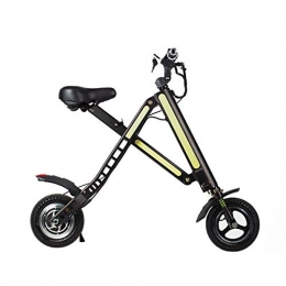W&TT Electric Bike W&TT T2 Folding Electric Bicycle with Double Disc Brake and Front Spring Shock Absorption, 36V 8.0AH 250W Electronic Vehicle Scooter 10 Inch, 30km Endurance for Travel, Yellow, 14KG