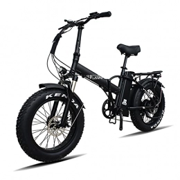 WAFFZ Bike WAFFZ Electric Bike 20 Inch Fat Tire Folding Bicycles 48V 750W Motor 13AHBeach Snow 7 Speed (Color : BLACK)