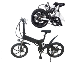 WANZIJING Electric Bike WANZIJING Hybrid20 Inch Fat Tire Electric Bikes for Adults, Removable Lithium Battery Waterproof Easy Storage Folding Bycicles, Black