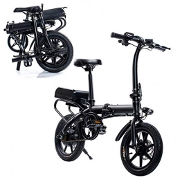 WANZIJING Bike WANZIJING HybridFolding Electric Bike, Electric Sctooer 14 inch Two-Wheeled Battery Car 250W Powerful Motor Ebike for Adults Work Out, 16AH