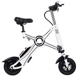 WARM ROOM Electric Bike WARM ROOM Folding Electric Bike, Bicycle Lithium Battery 250W Speed Up To 25Km / H With LED Lighting And Disc Brakes Smart Electronic Vehicle, White