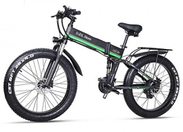 WDXN Electric Snow Bike 48V Folding Mountain Bike with 26Inch 4.0 Fat Tire MTB 21 Speed E-Bike Pedal Assist Hydraulic Disc Brake