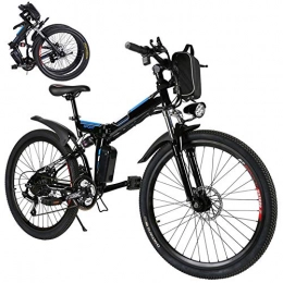 Wheel-hy Electric Bike Wheel-hy Folding Electric Mountain Bike, 26'' Electric Bike with 36V 8Ah Lithium-Ion Battery, Full Suspension and Shimano Gear
