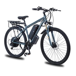 WHSHDB Electric Bike WHSHDB Electric Bike, 29" Adults Electric Mountain Bike, Professional 21 Speed Variable Speed E-Bike, Removable Lithium Battery Double Disc Brakes City Commute Ebike, Gray, 13AH 14V 1000W