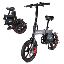 Windgoo Bike Windgoo Electric Bike Foldable, Max Speed 15mph, Mileage 13miles, 14'' Nylon Pneumatic Tyres, Motor 350W, 36V 6Ah Rechargeable Lithium Battery, Seat Adjustable, Portable Folding Bicycle, Cruise Mode