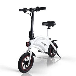 TOEU Bike Windgoo Electric Bike, Urban Commuter Folding E-bike, Max Speed 25km / h, 12" Super Bike, 36V Charging Lithium Battery, Unisex Bicycle (White)