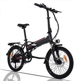 Winice Bike Winice Electric Bike 20" Folding Electric Bike or Adults, 250W Adult Electric Bicycle / City Ebike with Removable 36V 8A Lithium-ion Battery, Shimano 7 Speed Transmission Gears (Black)
