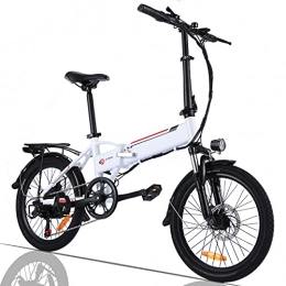 Winice Electric Bike Winice Electric Bike 20" Folding Electric Bike or Adults, 250W Adult Electric Bicycle / City Ebike with Removable 36V 8A Lithium-ion Battery, Shimano 7 Speed Transmission Gears (Whte)
