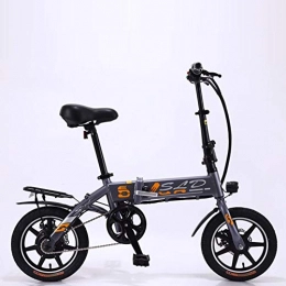 WJH Electric Bike WJH Folding Electric Bikes for Adults 10AH 350W 14 inch 36V Lightweight with LED Headlights and 3 Modes Suitable for Men Teenagers Fitness City Commuting, Gray