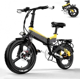 Wlnnes Electric Bike Wlnnes 20 Inch 7-Stage Transmission System Fat Tire Electric Bicycle Mountain Beach Snow Bike for Adults, 3 Riding Modes Needs Folding Portable Adult Electric Bicycle with 400W High-Speed Motor